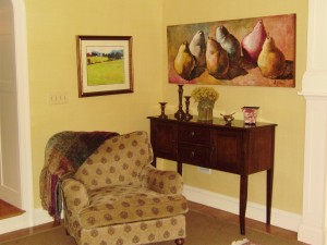 Family Room Pears vignette Interiors by Monique